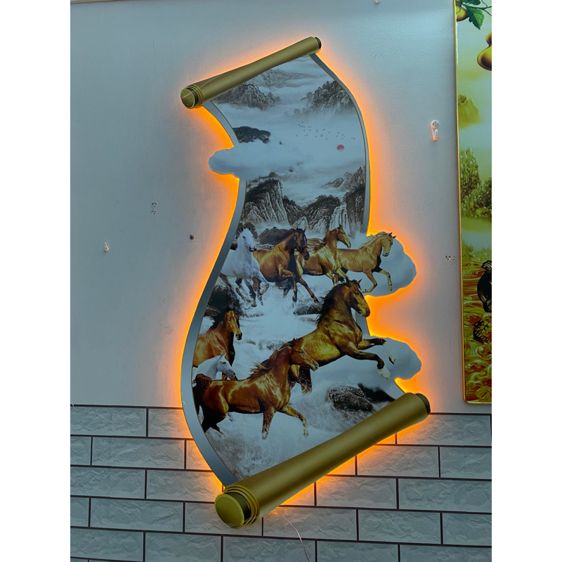 Tranh 3D led tráng gương mã đáo thành công cao cấp - Tomdecor - MDTC002