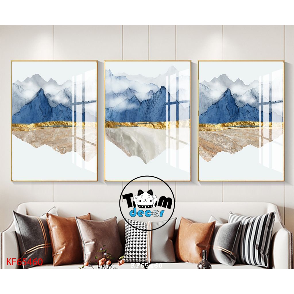 Tranh Tráng Gương 3 Bức Chim Hạt,Cá Koi,Phong Cảnh,Hoa Trừu Tượng Chọn Lọc Đẹp