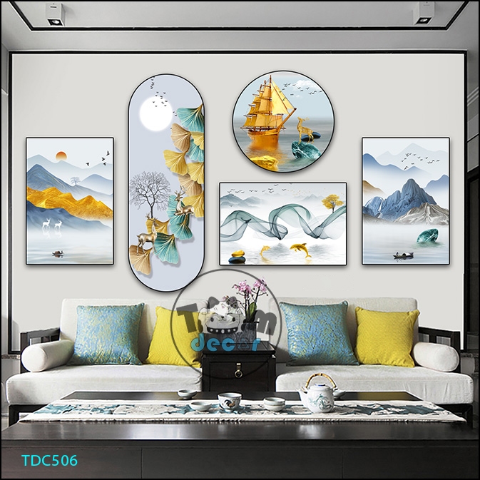 Tranh Dán Tường Mặt Gương Nhựa Cứng Formex Mẫu Chọn Lọc Đẹp Tranh Cá Koi,Phong Thuỷ,Trừu Tượng Hot