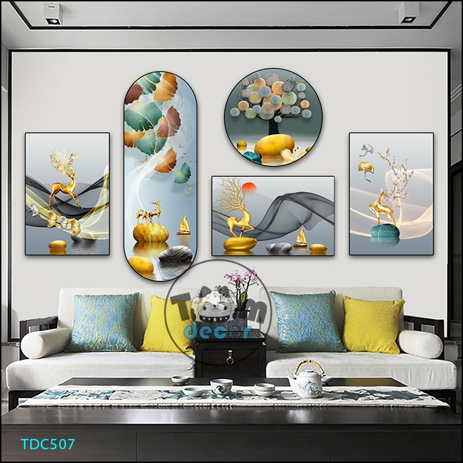 Tranh Dán Tường Mặt Gương Nhựa Cứng Formex Mẫu Chọn Lọc Đẹp Tranh Cá Koi,Phong Thuỷ,Trừu Tượng Hot