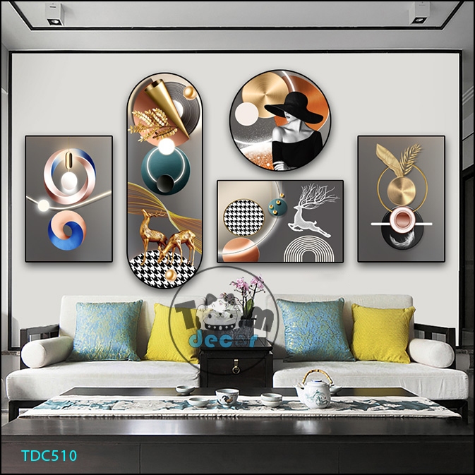 Tranh Dán Tường Mặt Gương Nhựa Cứng Formex Mẫu Chọn Lọc Đẹp Tranh Cá Koi,Phong Thuỷ,Trừu Tượng Hot