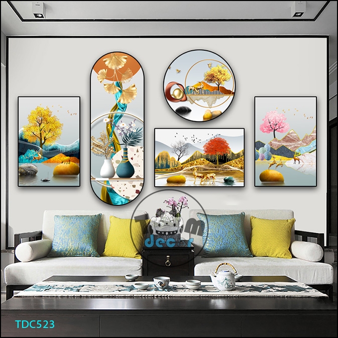 Tranh Dán Tường Mặt Gương Nhựa Cứng Formex Mẫu Chọn Lọc Đẹp Tranh Cá Koi,Phong Thuỷ,Trừu Tượng Hot