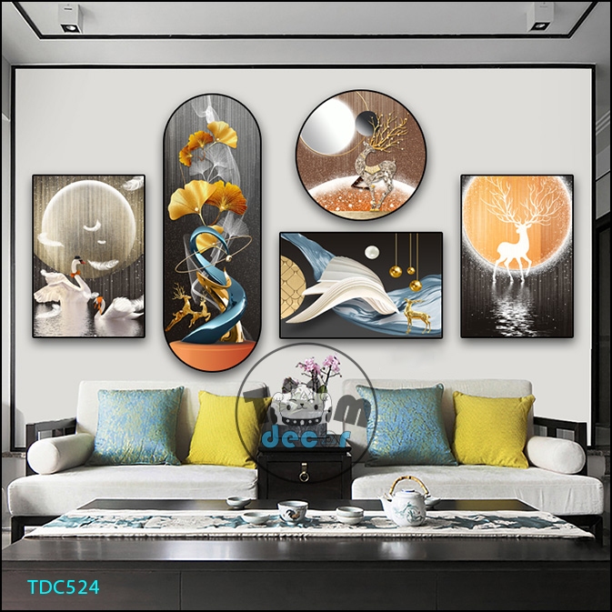 Tranh Dán Tường Mặt Gương Nhựa Cứng Formex Mẫu Chọn Lọc Đẹp Tranh Cá Koi,Phong Thuỷ,Trừu Tượng Hot