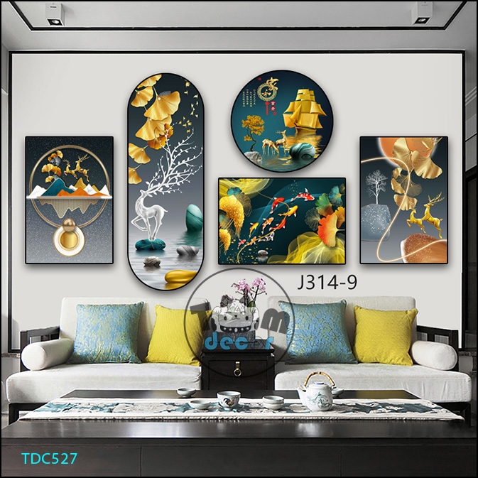 Tranh Dán Tường Mặt Gương Nhựa Cứng Formex Mẫu Chọn Lọc Đẹp Tranh Cá Koi,Phong Thuỷ,Trừu Tượng Hot