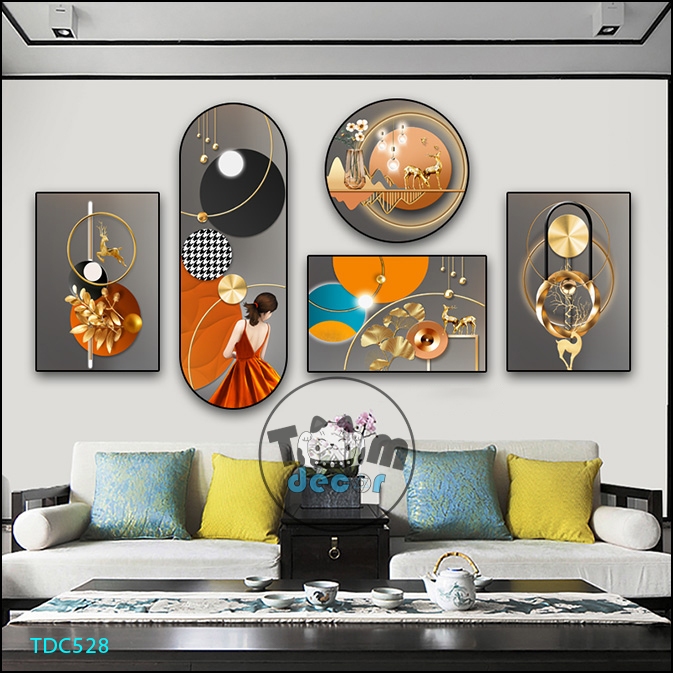 Tranh Dán Tường Mặt Gương Nhựa Cứng Formex Mẫu Chọn Lọc Đẹp Tranh Cá Koi,Phong Thuỷ,Trừu Tượng Hot