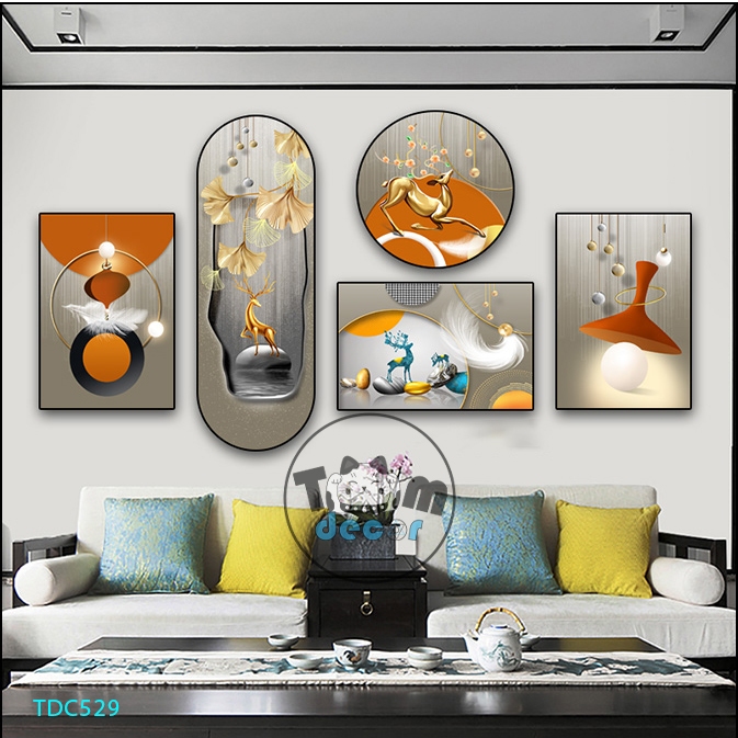 Tranh Dán Tường Mặt Gương Nhựa Cứng Formex Mẫu Chọn Lọc Đẹp Tranh Cá Koi,Phong Thuỷ,Trừu Tượng Hot