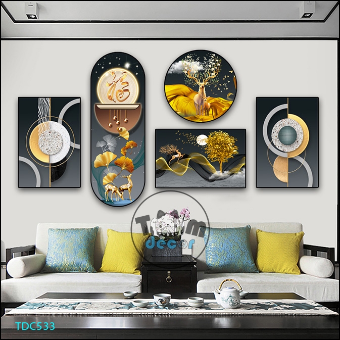 Tranh Dán Tường Mặt Gương Nhựa Cứng Formex Mẫu Chọn Lọc Đẹp Tranh Cá Koi,Phong Thuỷ,Trừu Tượng Hot