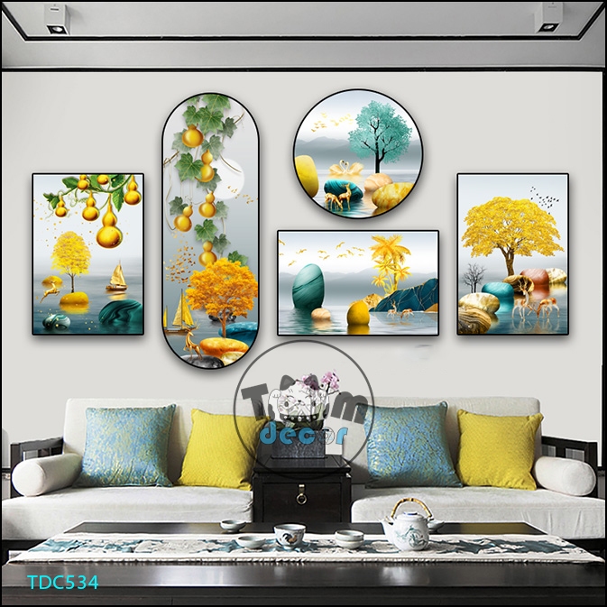 Tranh Dán Tường Mặt Gương Nhựa Cứng Formex Mẫu Chọn Lọc Đẹp Tranh Cá Koi,Phong Thuỷ,Trừu Tượng Hot