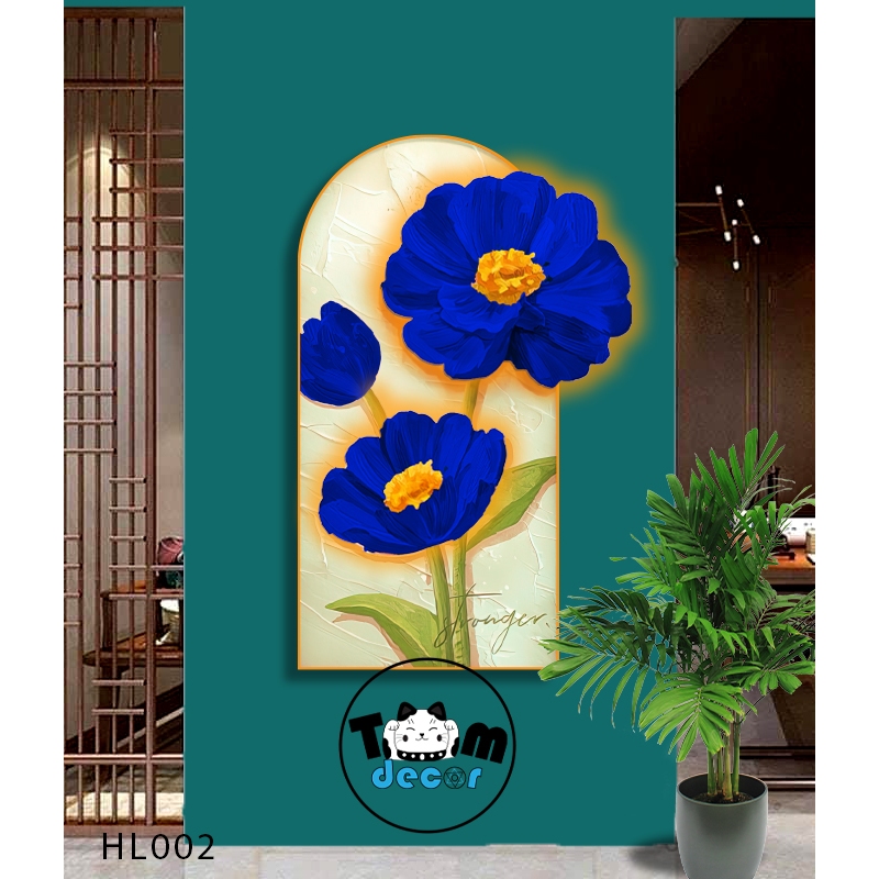 Tranh Hoa 3D Led Có Remot Điều Khiển - Tranh Tráng Gương Khổ Size Lớn