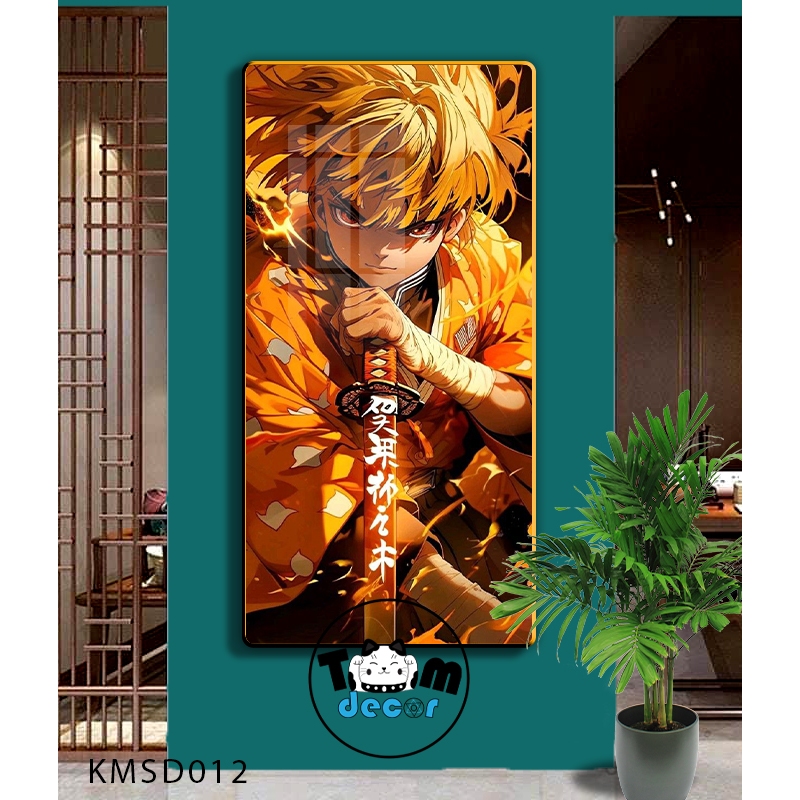Tranh Tráng Gương Kimetsu Yaiba Cao Cấp Mặt Gương Có Khung Treo Tường - Tặng Kèm Đinh Treo Tranh