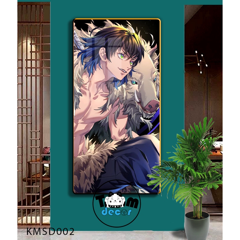 Tranh Tráng Gương Kimetsu Yaiba Cao Cấp Mặt Gương Có Khung Treo Tường - Tặng Kèm Đinh Treo Tranh