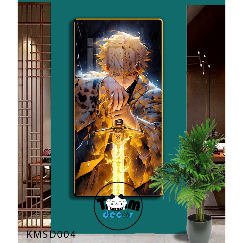 Tranh Tráng Gương Kimetsu Yaiba Cao Cấp Mặt Gương Có Khung Treo Tường - Tặng Kèm Đinh Treo Tranh