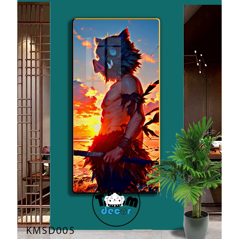 Tranh Tráng Gương Kimetsu Yaiba Cao Cấp Mặt Gương Có Khung Treo Tường - Tặng Kèm Đinh Treo Tranh