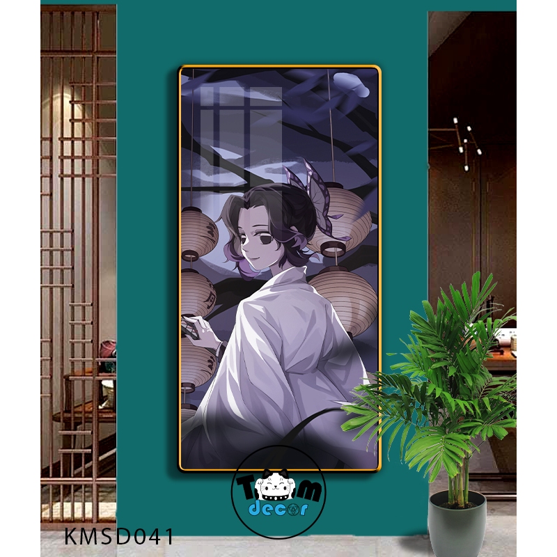 Tranh Tráng Gương Kimetsu Yaiba Cao Cấp Mặt Gương Có Khung Treo Tường - Tặng Kèm Đinh Treo Tranh