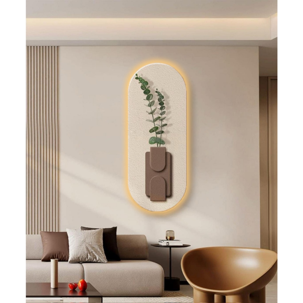 Tranh Decor Cao Cấp Có Nhành Cây Nhân Tạo - Tranh 3D Treo Tường