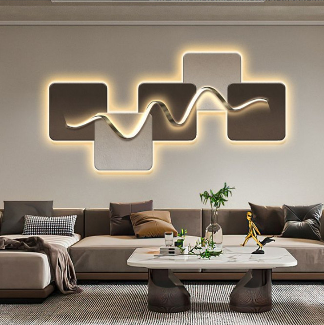 Tranh Led 3D Trừu Tượng Sang Trọng Tráng Gương Có Remot Điều Khiển - Mẫu 2.155339