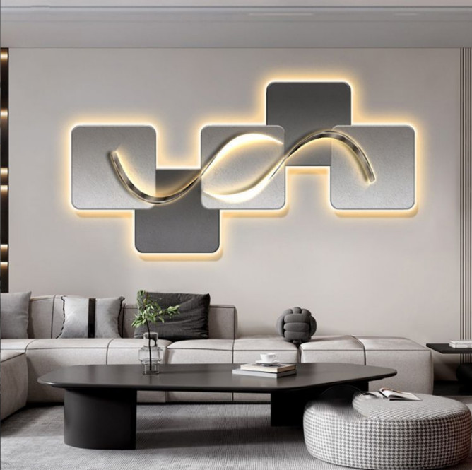 Tranh Led 3D Trừu Tượng Sang Trọng Tráng Gương Có Remot Điều Khiển - Mẫu 3.155350