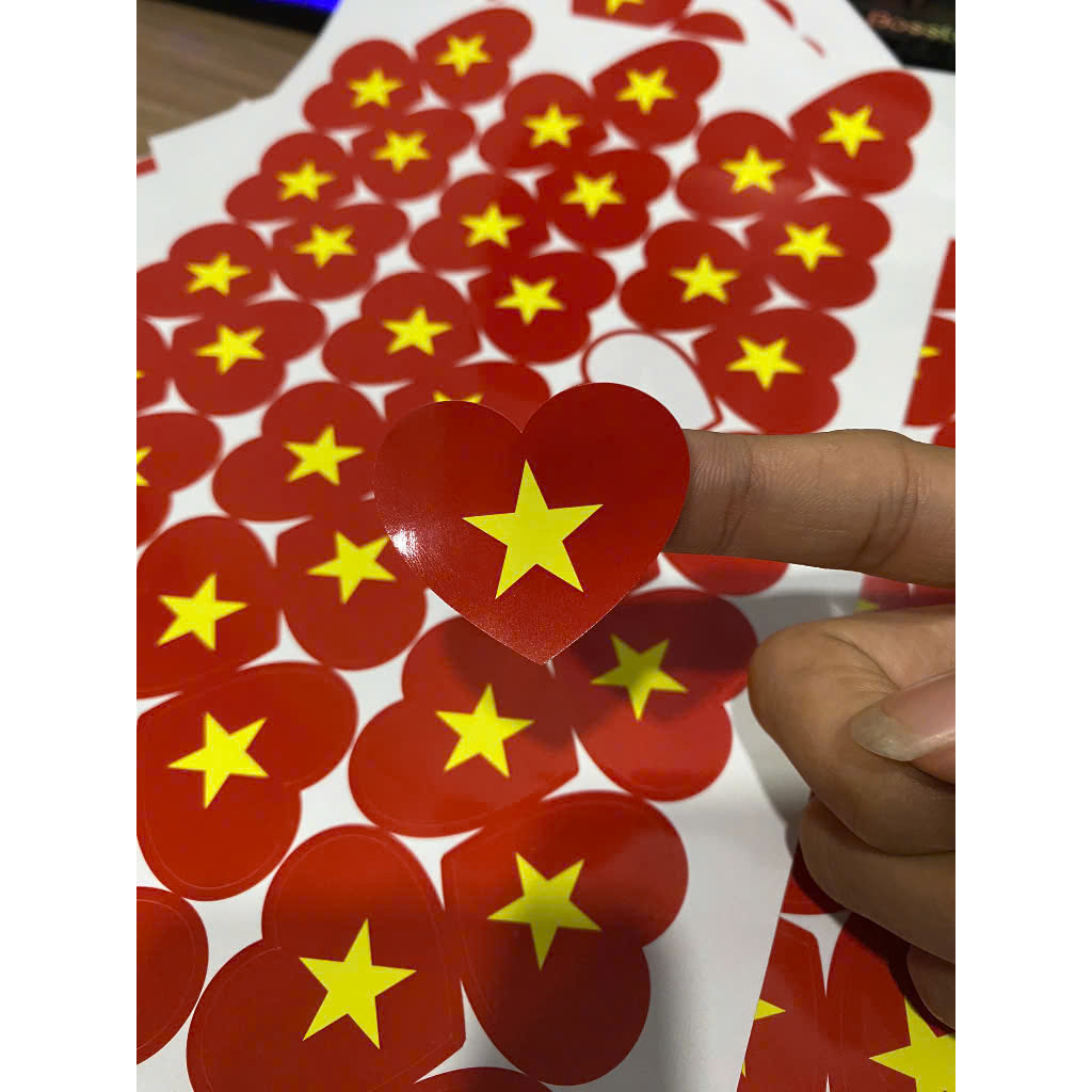 Bán Sỉ Tem Nhãn Sticker Cờ Việt Nam Số Lượng Lớn Giá Rẻ Sỉ Theo Khổ A4 Gồm 56 Tem