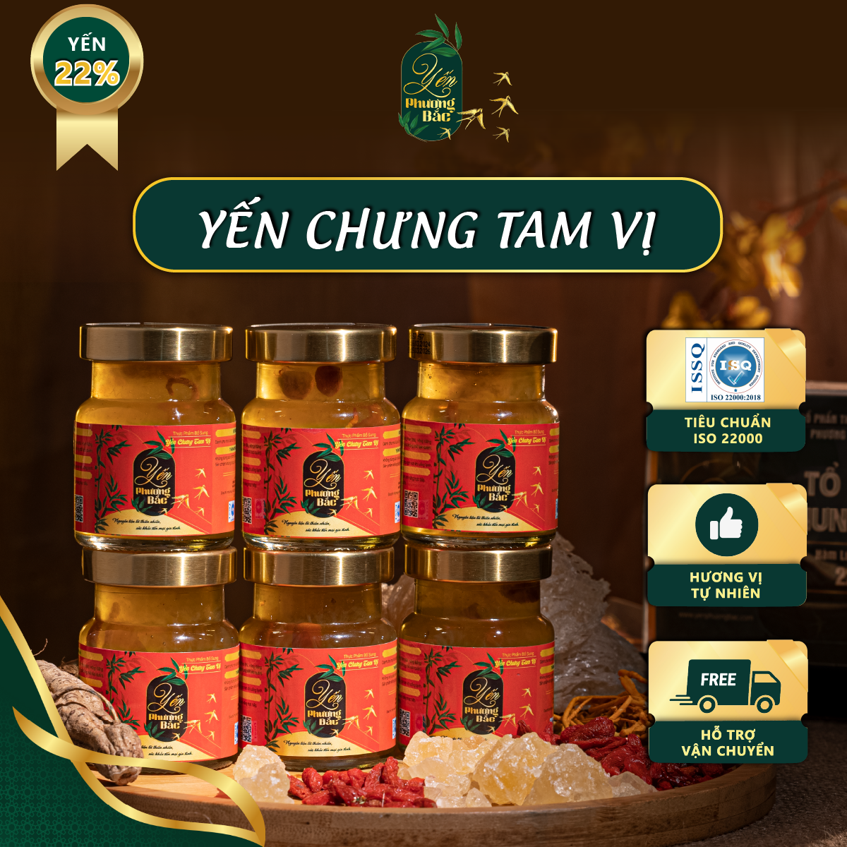 Yến Chưng Tam Vị 22% Yến Tươi, Tăng Cường Sức Khỏe Cải Thiện Trí Nhớ