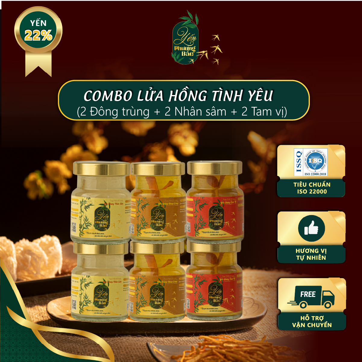 Combo Lửa Hồng Tình Yêu 6 hũ Yến Chưng, Tăng Cường Sức Khoẻ.