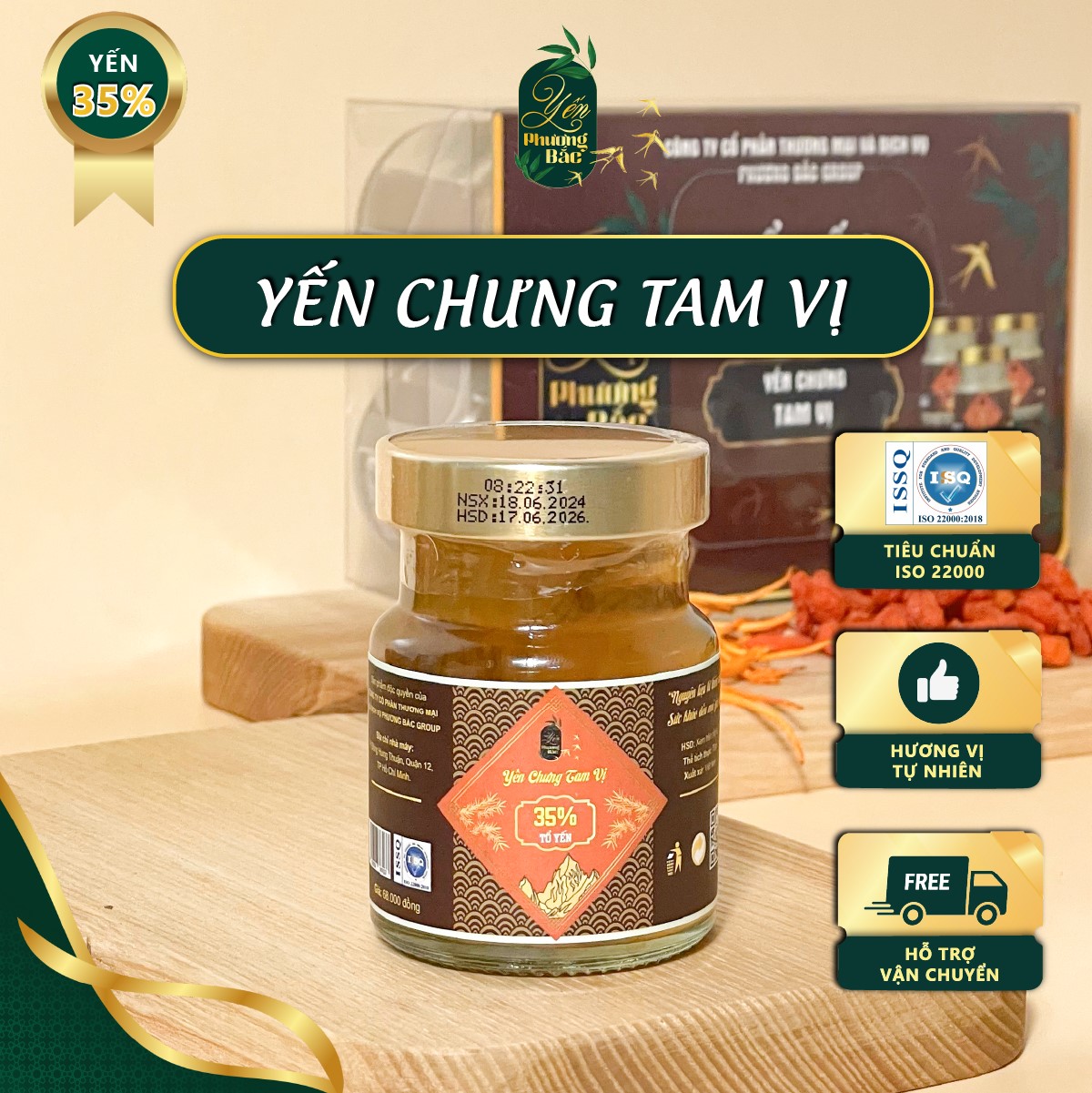 Yến Chưng Tam Vị 35% Yến Tươi