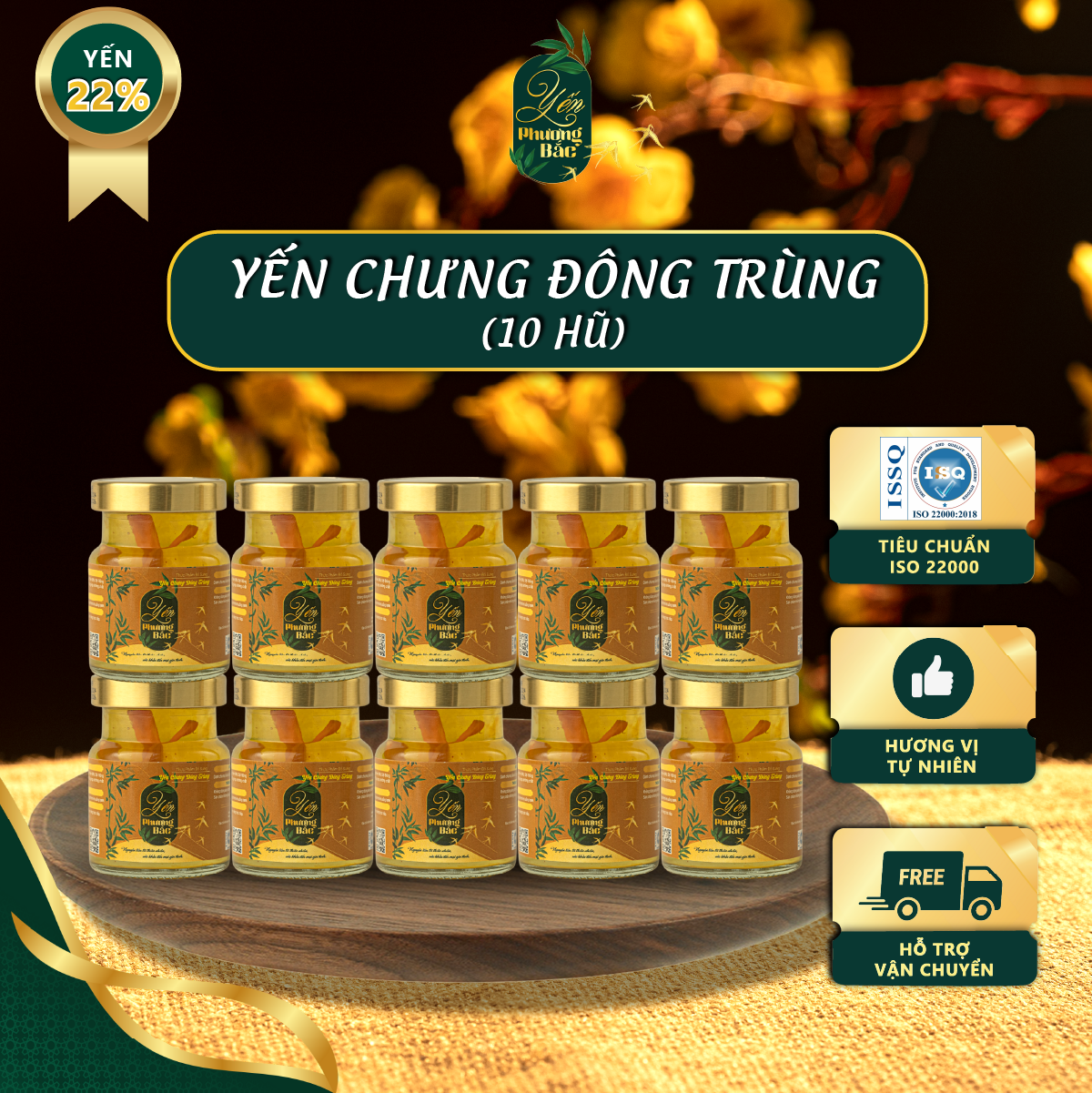 Yến Chưng Đông Trùng Hạ Thảo 22% Yến Tươi, Tăng Cường Sức Khỏe Cải Thiện Trí Nhớ