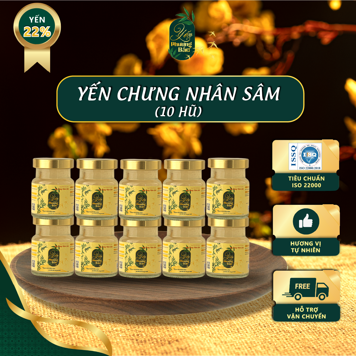 Yến Chưng Nhân Sâm 22% Yến Tươi,                                                                                      Tăng Cường Sức Khỏe Cải Thiện Trí Nhớ