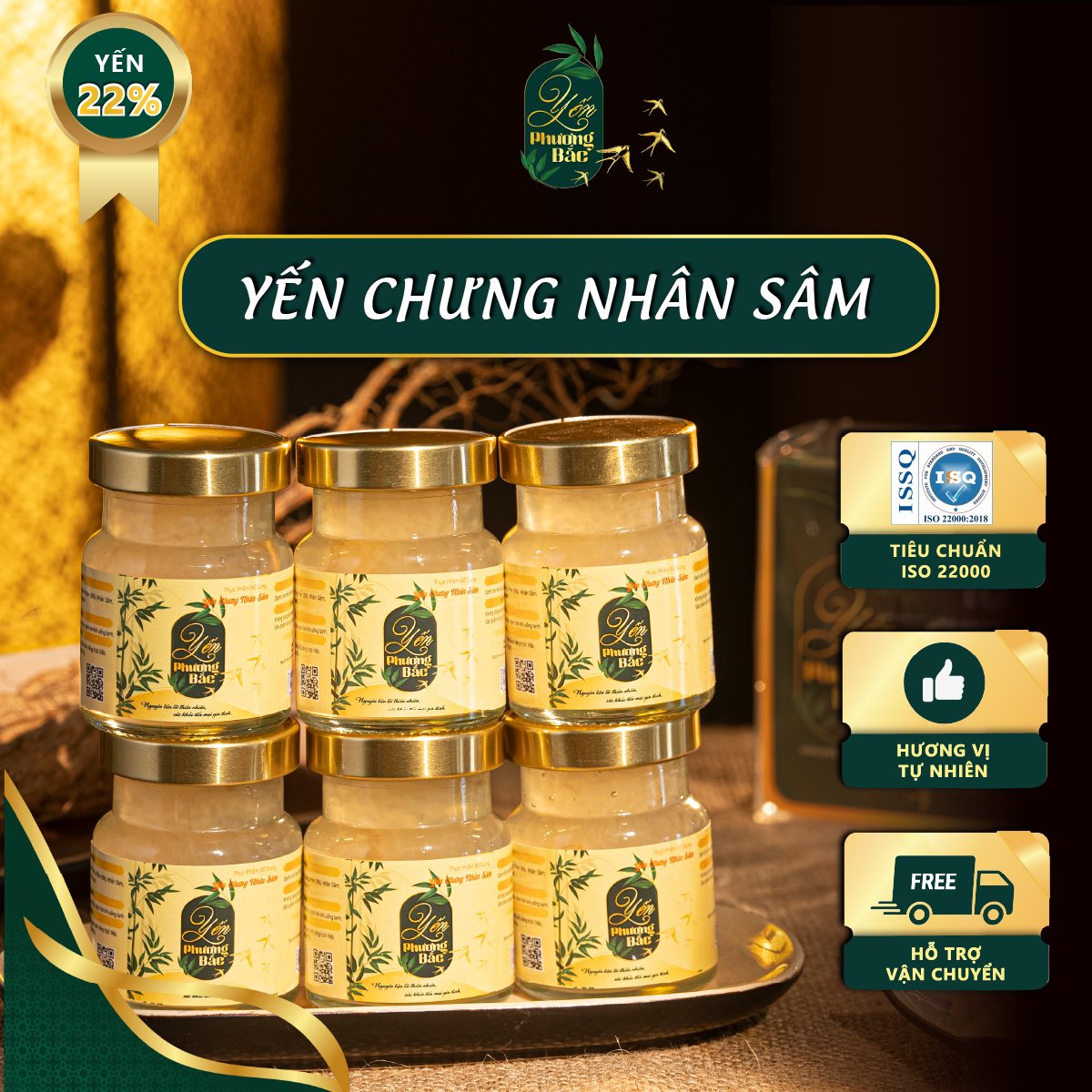 Yến Chưng Nhân Sâm 22% Yến Tươi,                                                                                      Tăng Cường Sức Khỏe Cải Thiện Trí Nhớ