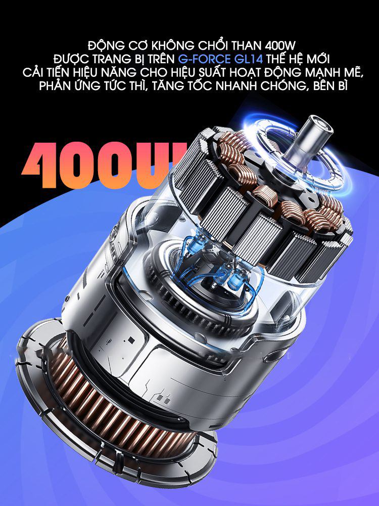 Xe đap trợ lực điện G FORCE GL14 động cơ