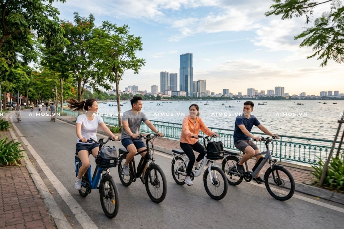Giới trẻ yêu thích du lịch khám phá bằng xe đạp trợ lực điện chính hãng