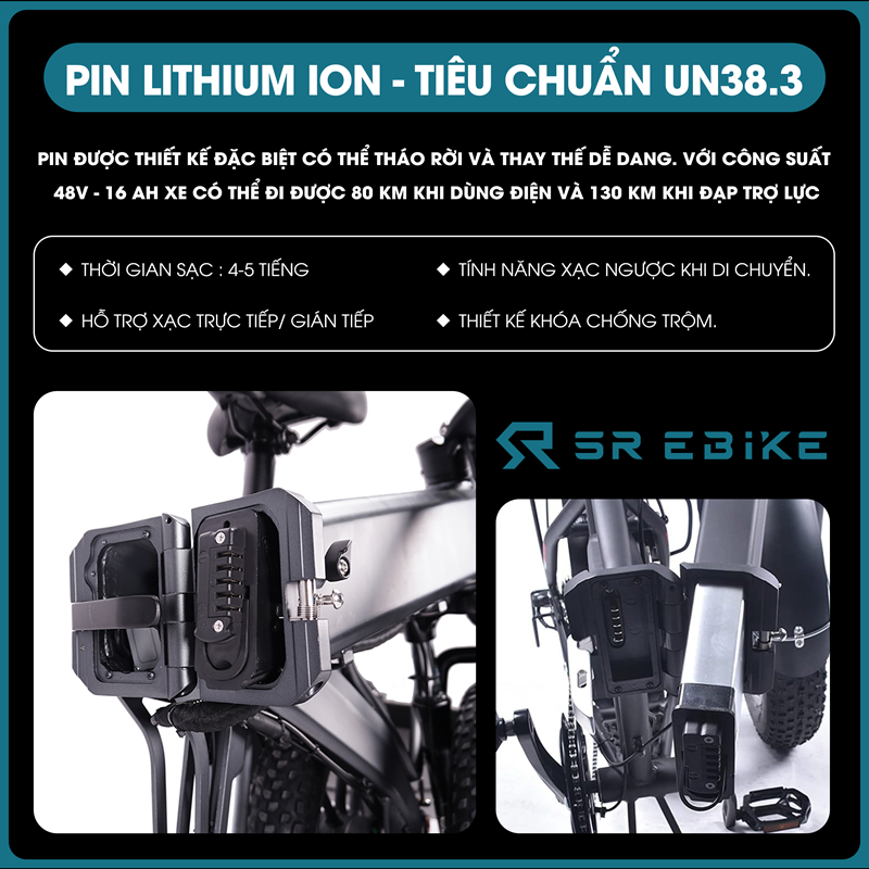 Xe Đạp Trợ Lực Điện SR Ebike Z7F Pro pin
