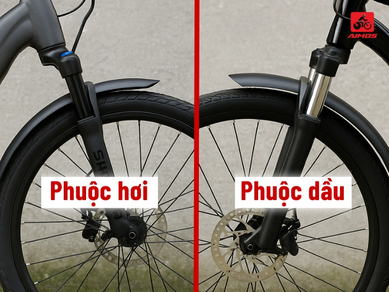 Phân Biệt Phuộc Hơi và Phuộc Dầu Xe Đạp Trợ Lực Điện