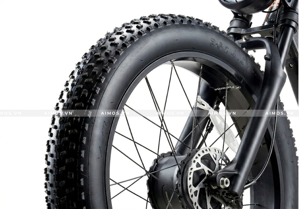 Lốp béo đa địa hình 26x4.0 trên xe đạp trợ lực điện