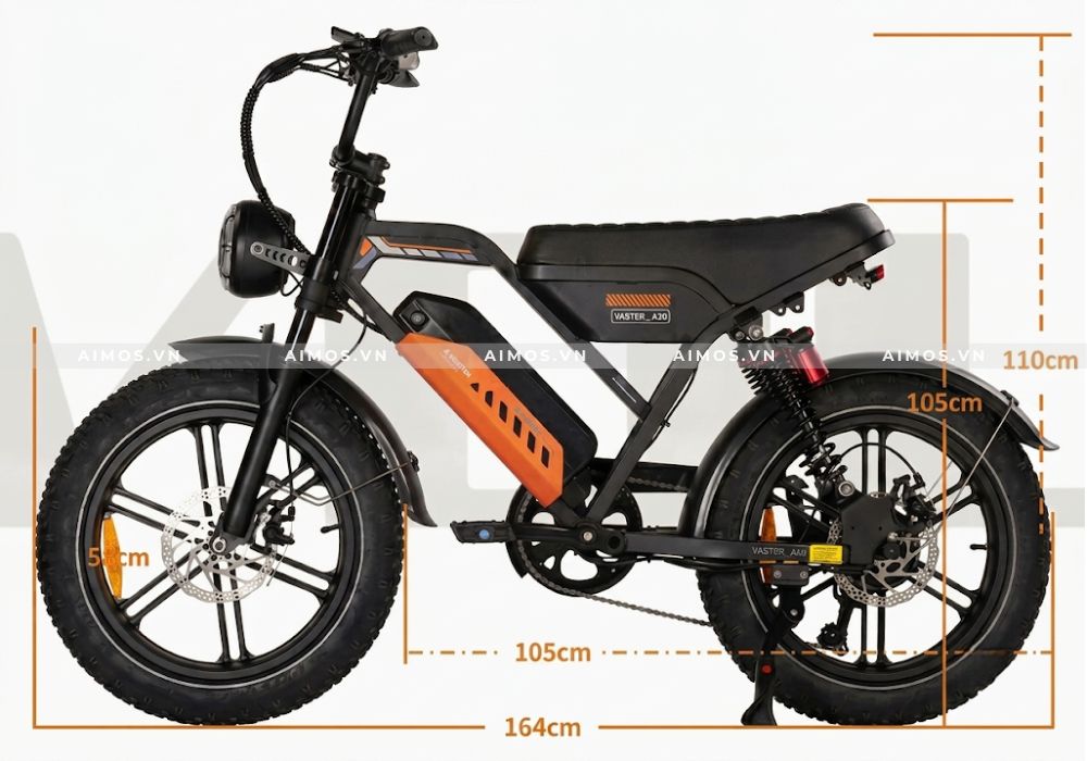 Số đo khung sườn thép carbon siêu chịu lực của xe AVDL A50