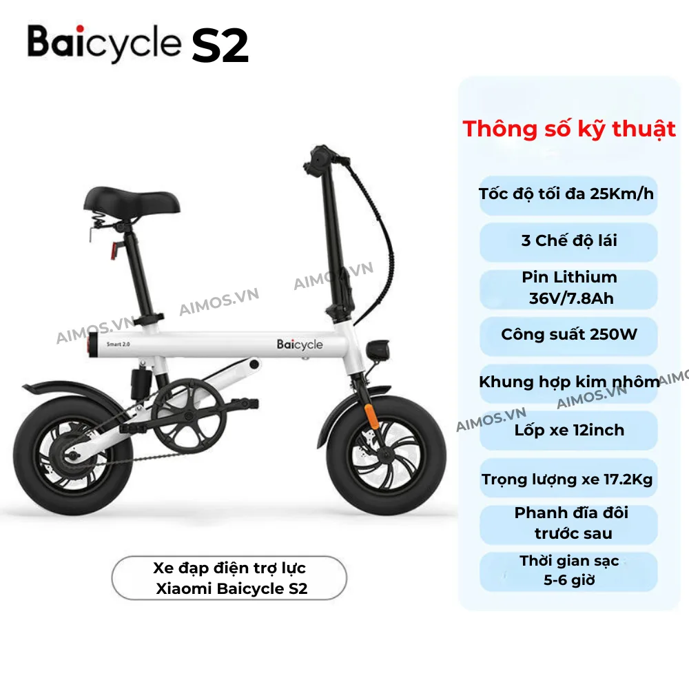 xe đạp trợ lực điện Xiaomi Baicycle S2
