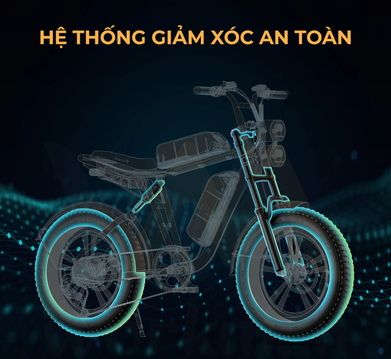 Xe đạp trợ lực điện Engwe M20 giảm xóc