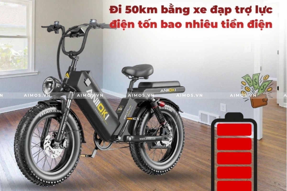 Xe đạp trợ lực điện tốn bao nhiêu tiền điện