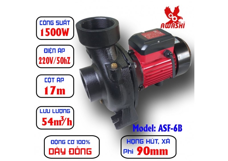 Máy bơm ly tâm lưu lượng Awashi ASF-6B (1.5KW)