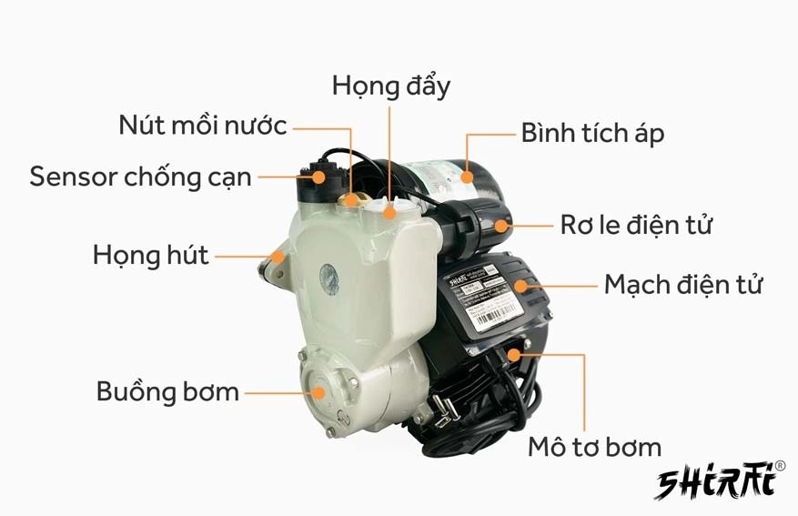 Máy bơm nước tăng áp Shirai JLm 1500A (1500w)