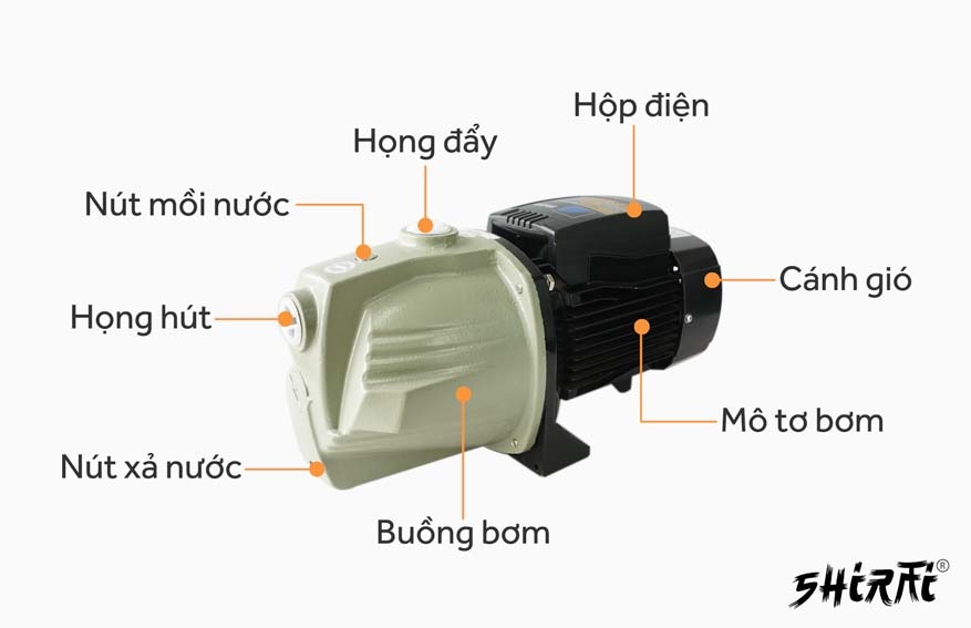 Máy bơm nước bán chân không SHIRAI JLM 132-600S (600w)