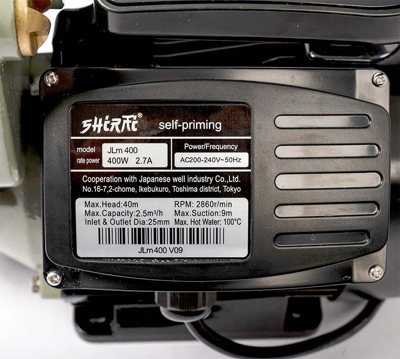 Máy bơm nước chân không hút đẩy Shirai Jlm 400 (400w)