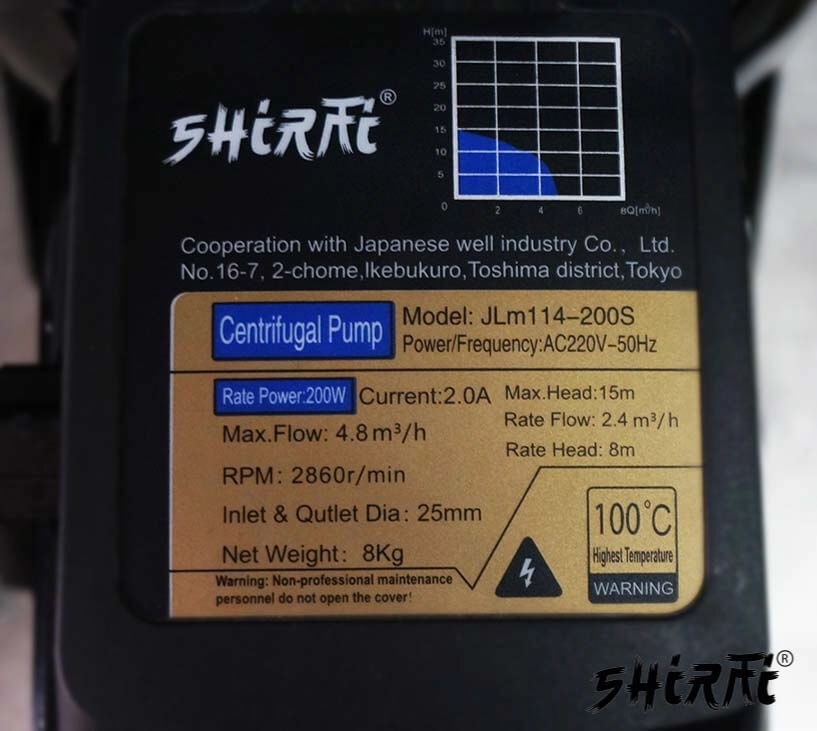 Máy bơm nước ly tâm SHIRAI JLM 114-200S (200w)