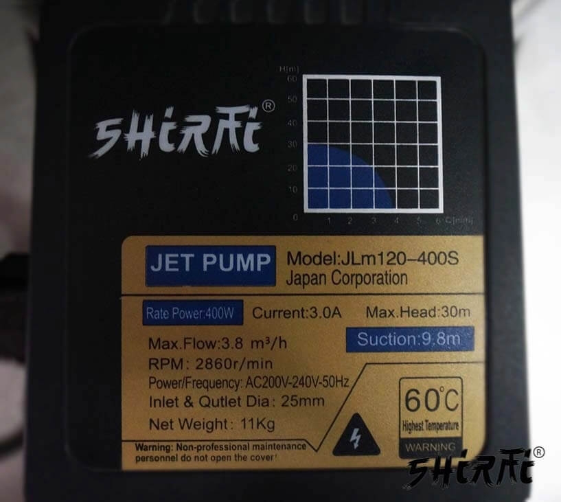 Máy bơm nước bán chân không SHIRAI JLM 120-400S (400w)