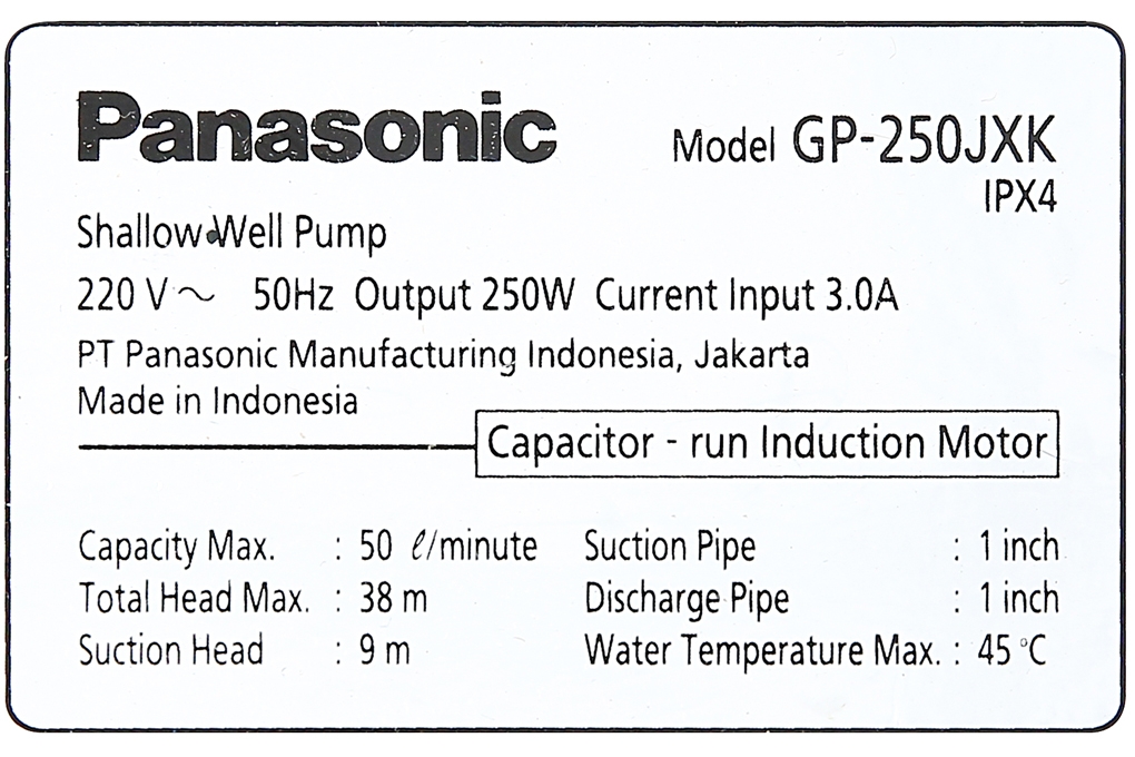 Máy bơm chân không hút đẩy Panasonic GP 250JXK 250W
