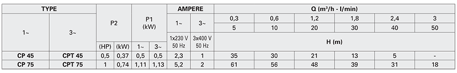 Máy bơm ly tâm lốc xoáy Pentax CP 75 (740W - Italy)