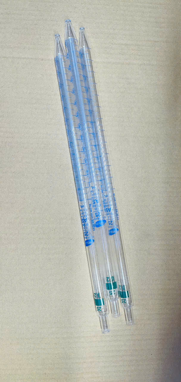 Pipet thẳng 25ml, Class A, Hãng OMSONS GERMANY