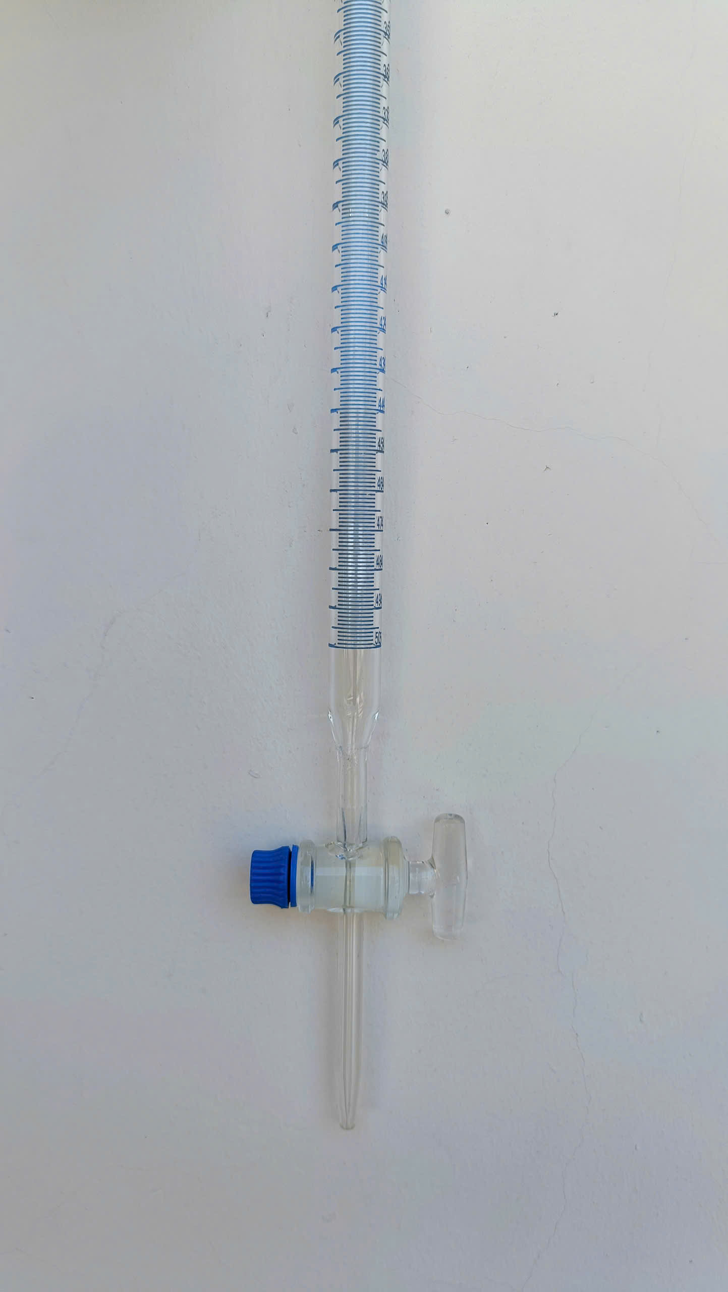 Buret thẳng khóa thủy tinh 10ml, Class B Hãng OMSONS GERMNAY