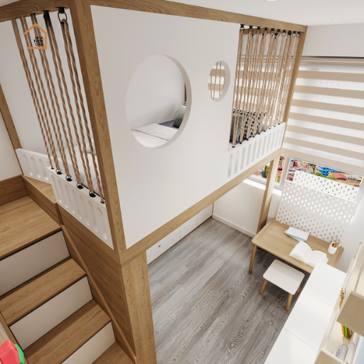 MADDY, Giường tầng cho trẻ em thiết kế tiện nghi hiện đại, GT_010, Nội thất Nhà trên cao