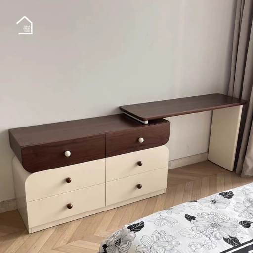 SAMA, BTD_031,  Bàn trang điểm 6 hộc tủ lưu trữ sang trọng,120x40x75cm, Plywood phủ sơn 2K, Nội thất Nhà Trên Cao