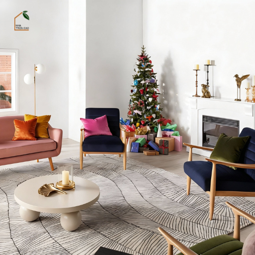 BRUNA, BT_007, Bàn trà phòng khách phong cách hiện đại, 60x60x32cm, Plywood phủ Veneer, Nội thất Nhà trên cao